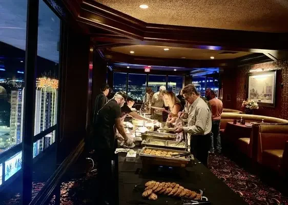 Buffet spread at Top of Binion's with city views