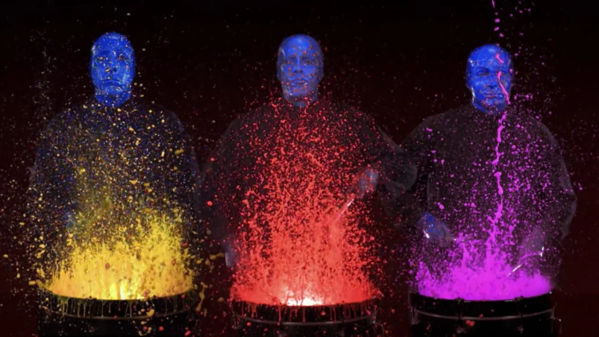 Live Blue Man Group performance on the Las Vegas Strip