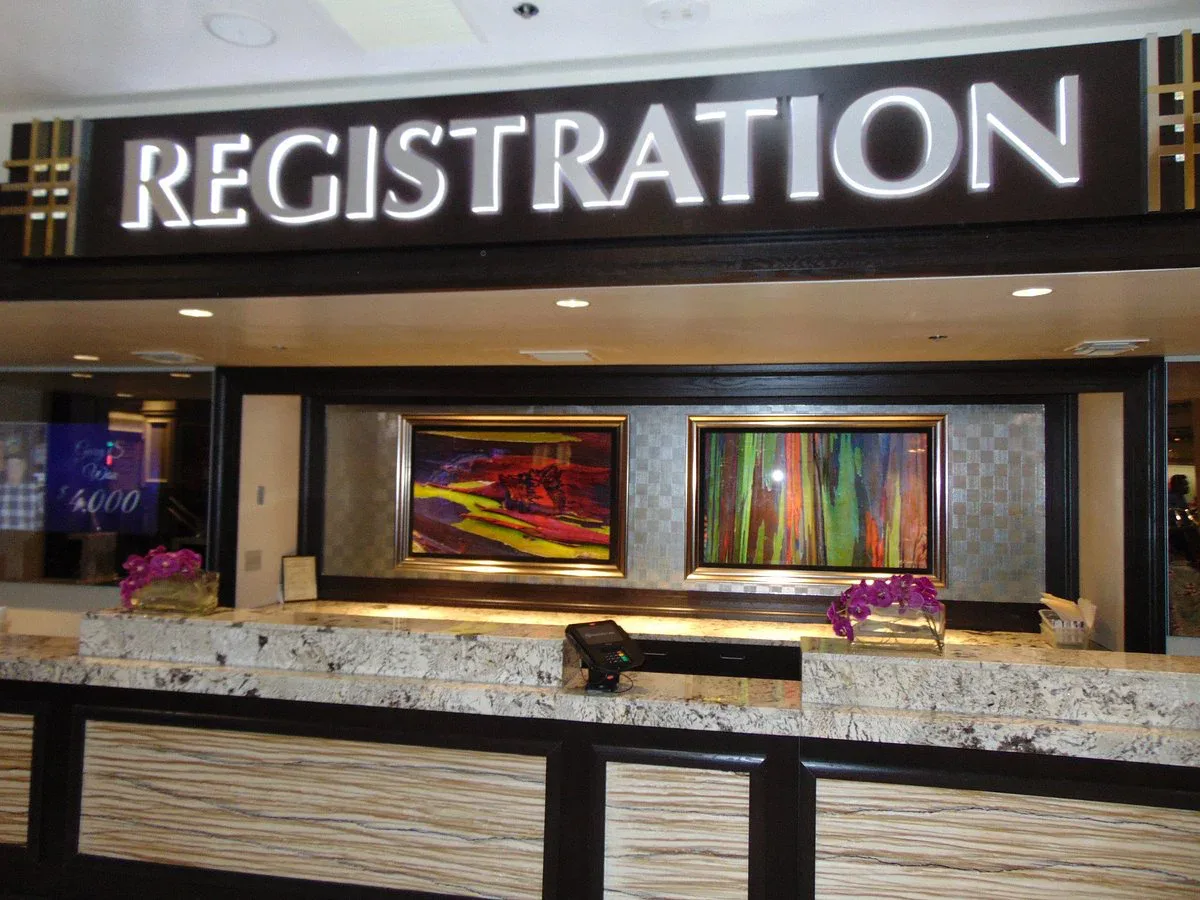 California Hotel & Casino registration desk
