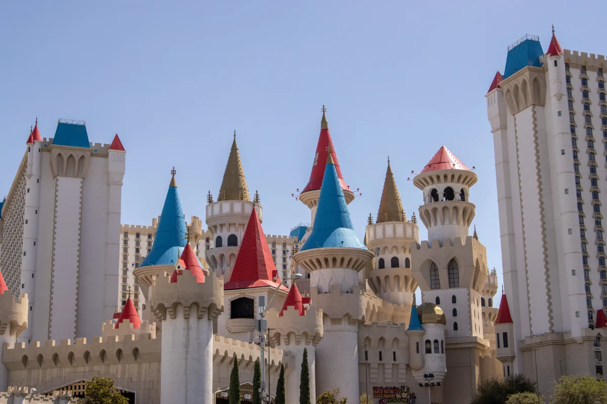Excalibur castle towers on the Las Vegas Strip