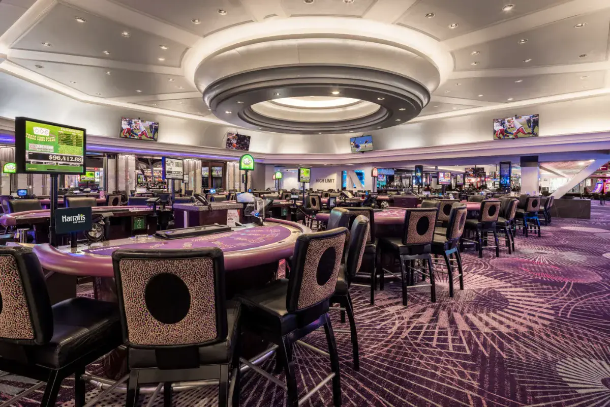 Casino floor table games at Harrah's Las Vegas