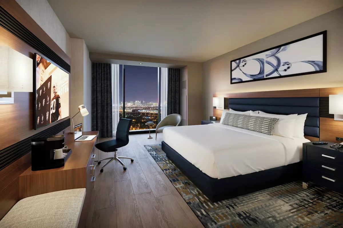 Guest room with Strip view at M Resort