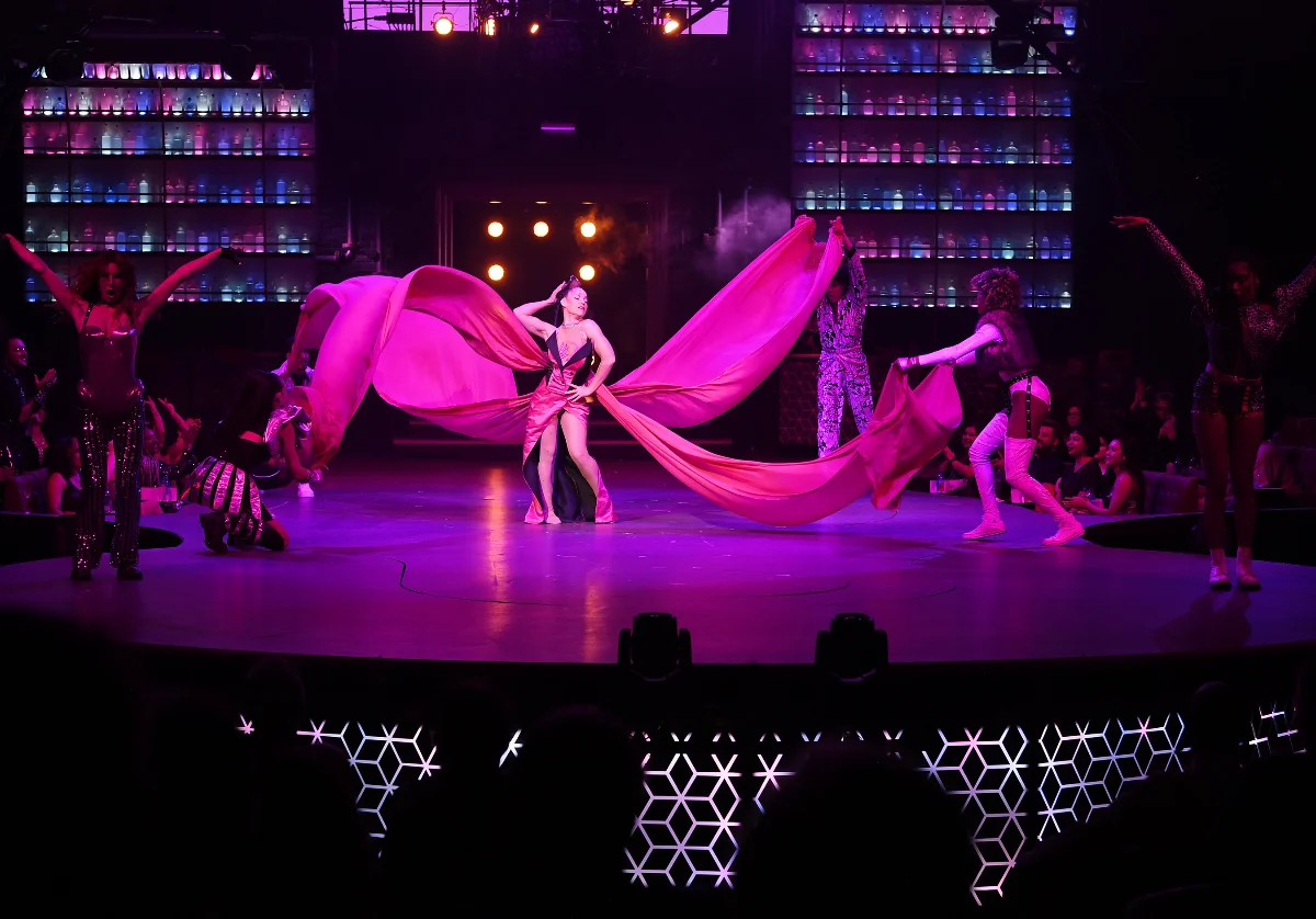 Acrobatic performance during Mad Apple by Cirque du Soleil in Las Vegas