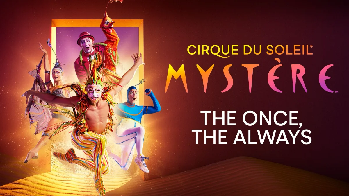 Live music and aerial performance at Mystère by Cirque du Soleil