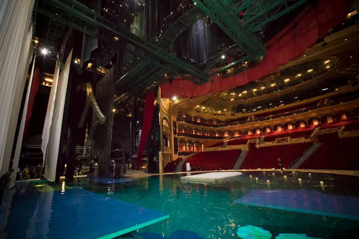 O Cirque du Soleil aquatic stage on the Las Vegas Strip