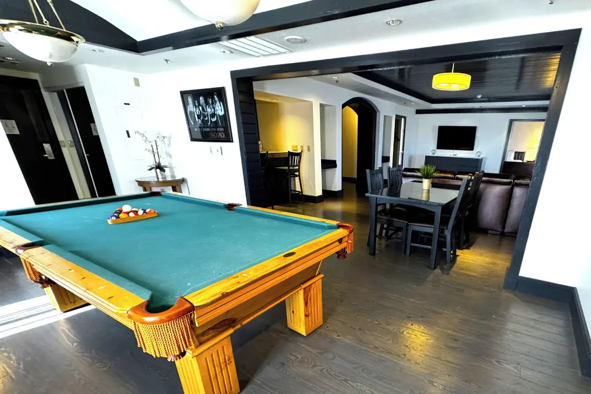 Suite game room with pool table at OYO Hotel & Casino
