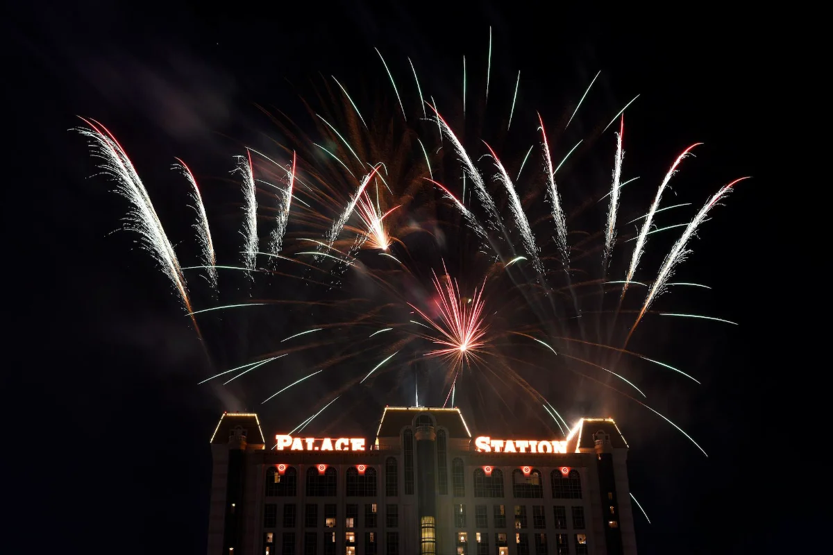 Fireworks over Palace Station Hotel & Casino