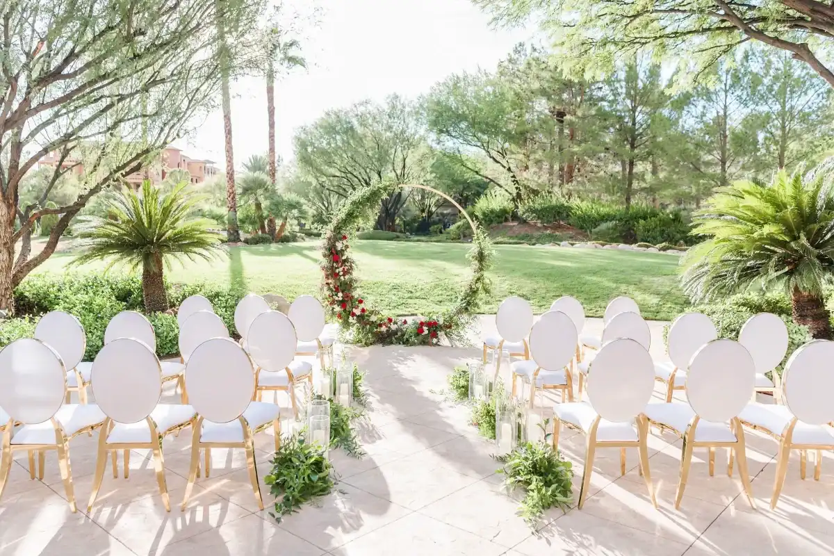 Outdoor wedding ceremony setup at the Summerlin resort
