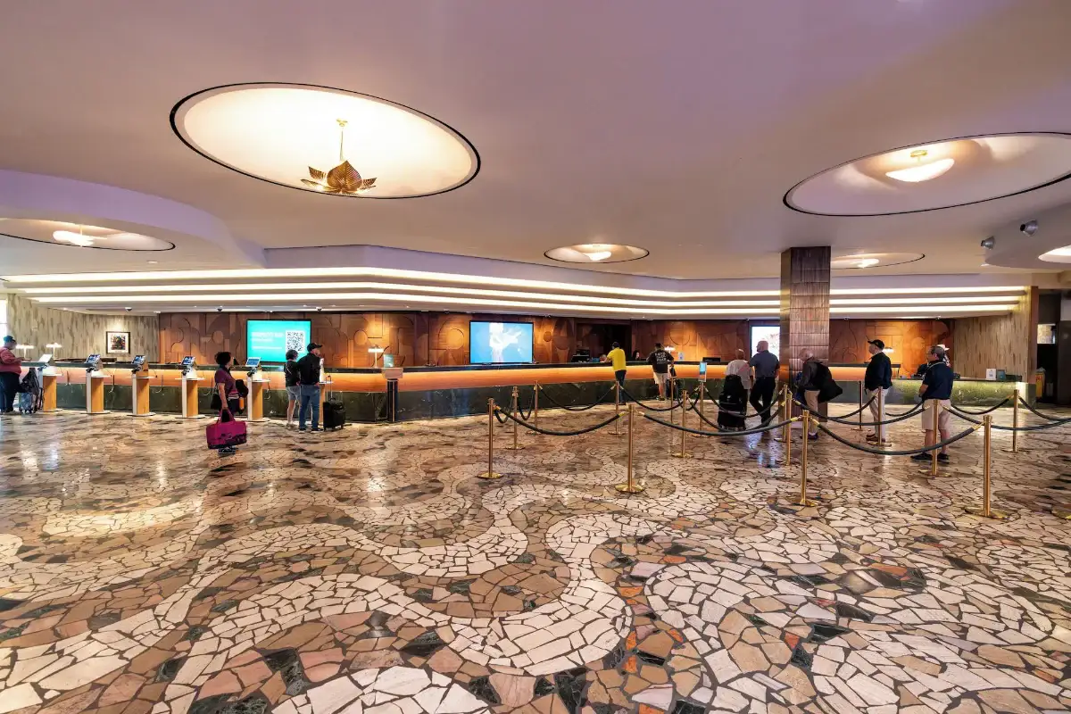 Lobby and registration desk at Rio Hotel & Casino