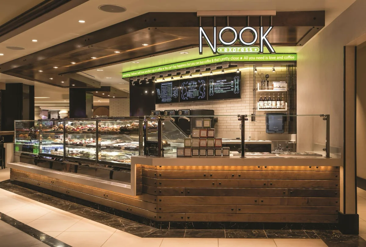 Nook Express grab-and-go cafe counter at The LINQ