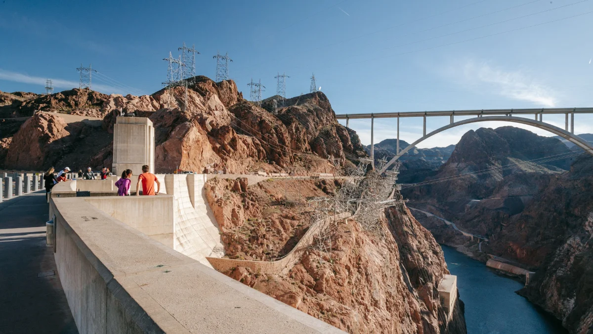 Hoover Dam overlook with the Mike O'Callaghan-Pat Tillman Memorial Bridge