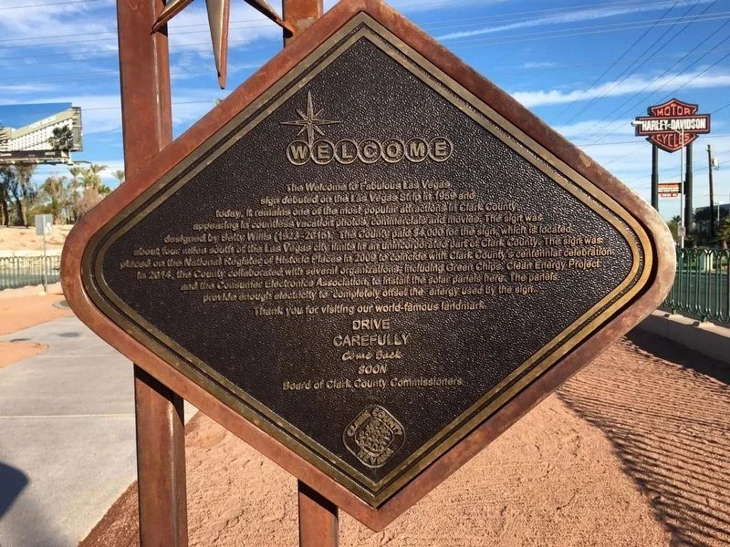 Welcome to Las Vegas sign commemorative plaque